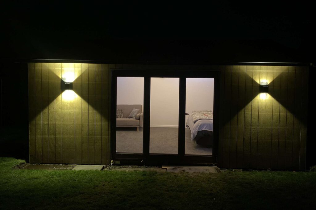 Image of exterior lighting on a residential property installed by Instant Electrical's certified electricians for client in Christchurch, New Zealand